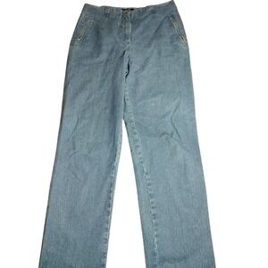 Vanilia Made in Italy Women's Blue‎ Denim Jeans Size 44 Regular Straight Leg zip